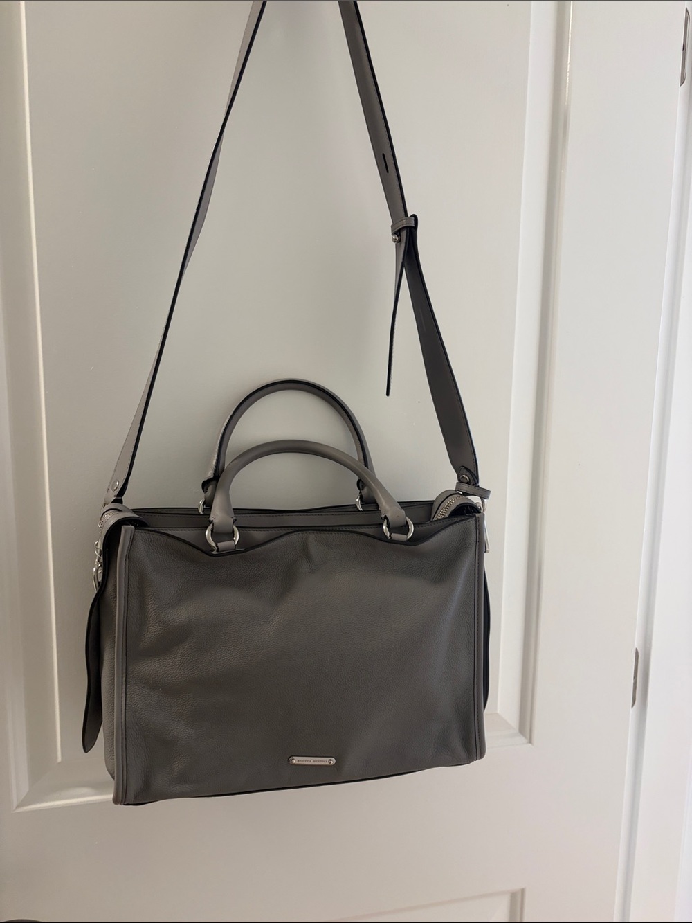 Rebecca Minkoff Gray Leather Convertible Shoulder Bag